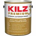 Kilz 3 Premium Water-Base Interior/Exterior Sealer Stain Blocking Primer, White, 1 Gal. 13041